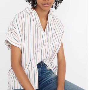 Madewell oversized button down “Central shirt in Sadie stripe” multicolor XXS